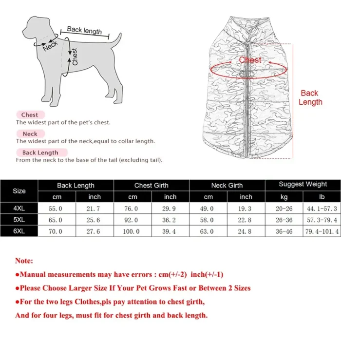 Winter Waterproof Camouflage Dog Coat for Large Dogs – Warm Windproof Cotton Pet Jacket for Autumn & Winter - Image 5