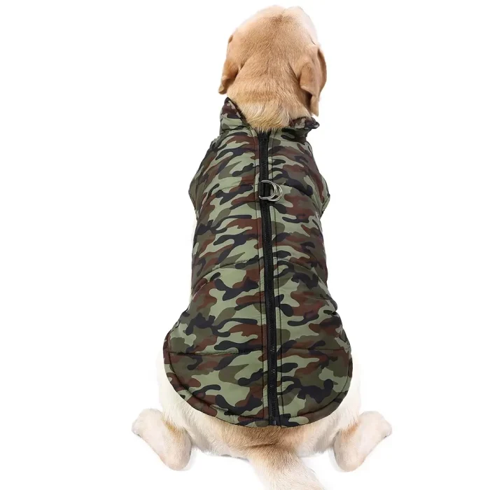 Winter Waterproof Camouflage Dog Coat for Large Dogs – Warm Windproof Cotton Pet Jacket for Autumn & Winter - Image 2